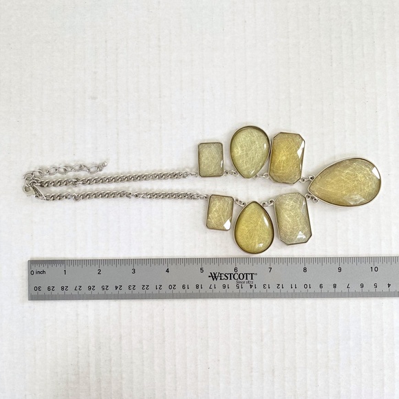 New York & Co Geometric Teardrop Rectangle Necklace - Picture 2 of 8